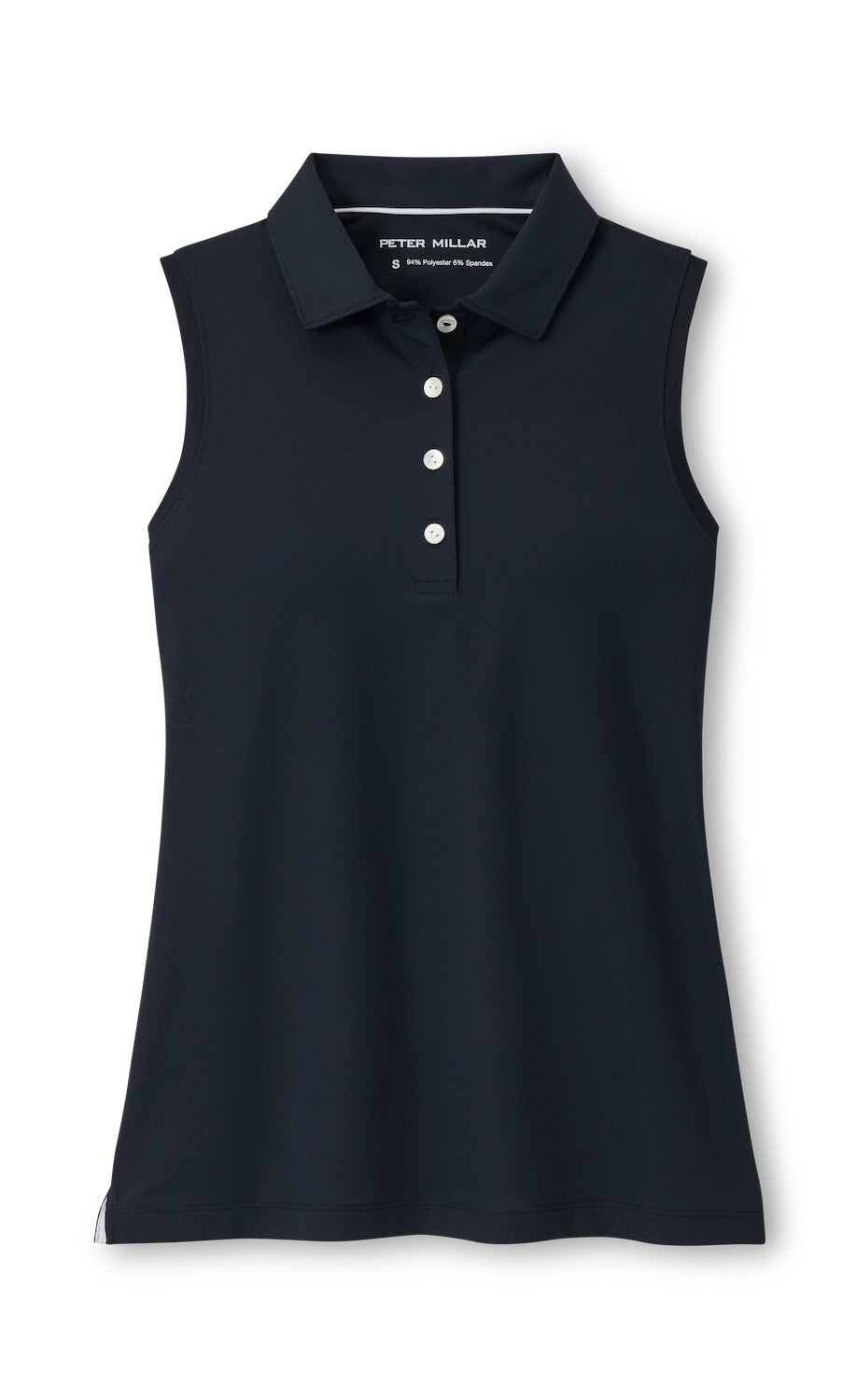 LADIES BANDED SPORT MESH SLEEVELESS BUTTON POLO