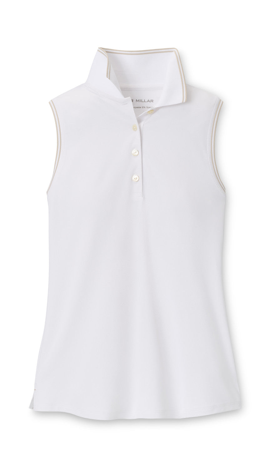 LADIES CANTERBURY TIPPED SPORT MESH SLEEVELESS POLO