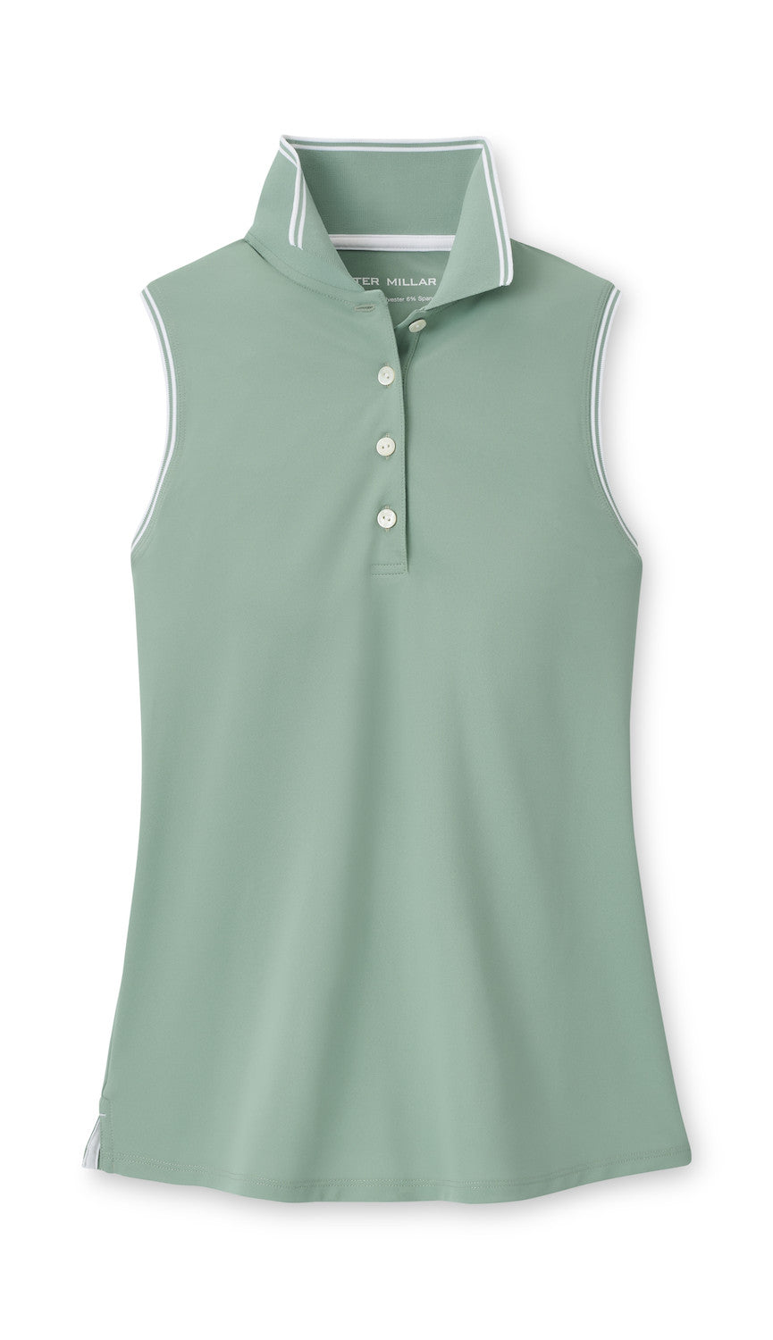 LADIES CANTERBURY TIPPED SPORT MESH SLEEVELESS POLO