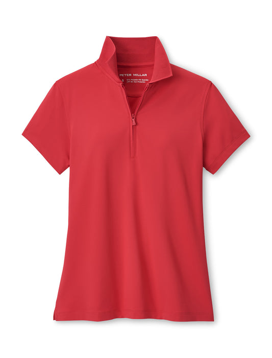 LADIES KESWICK ZIP NECK SHORT-SLEEVE POLO