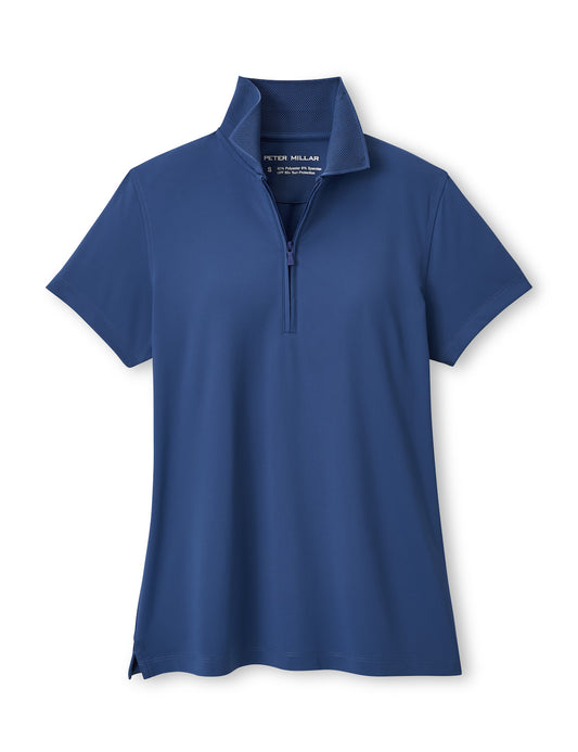 LADIES KESWICK ZIP NECK SHORT-SLEEVE POLO