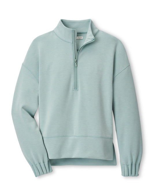 LADIES FLORA KNIT MELANGE HALF-ZIP PULLOVER
