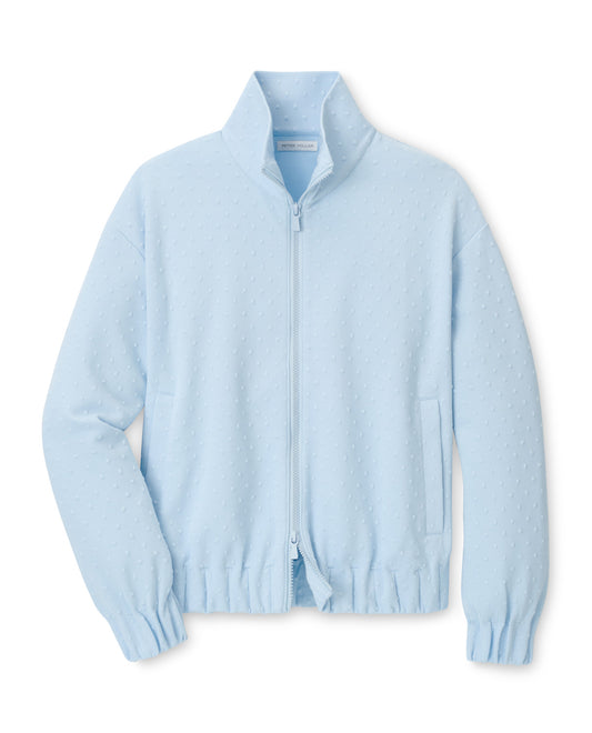 LADIES FLORA KNIT SWISS DOT JACQUARD FULL-ZIP JACKET