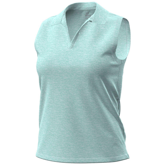 LADIES AURA HEATHER SOLID SLEEVELESS POLO
