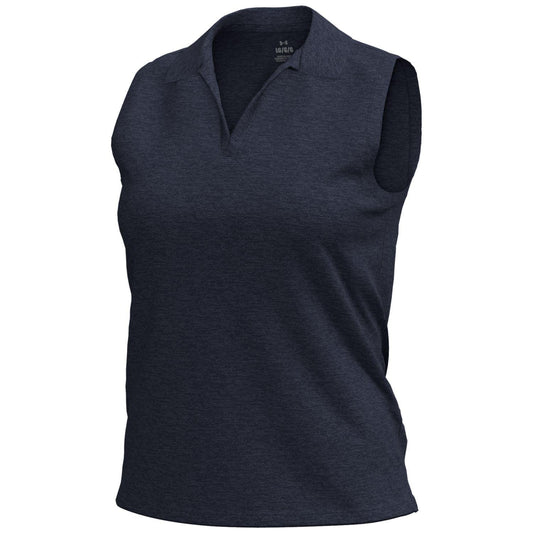 LADIES AURA HEATHER SOLID SLEEVELESS POLO