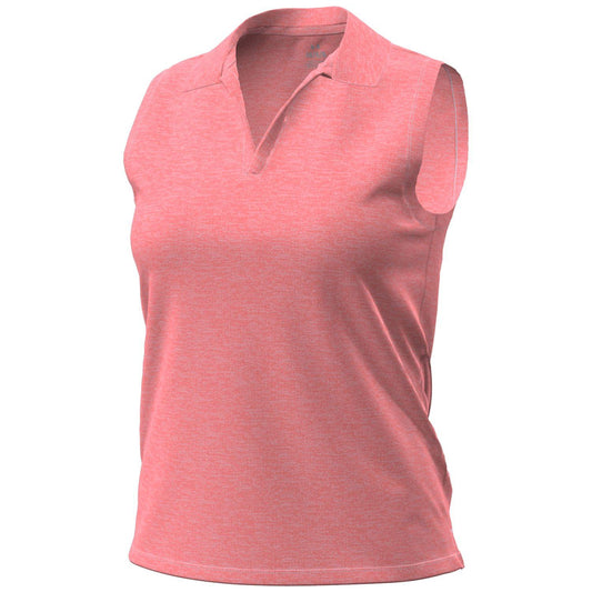 LADIES AURA HEATHER SOLID SLEEVELESS POLO