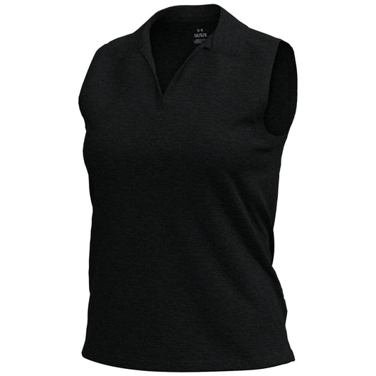LADIES AURA HEATHER SOLID SLEEVELESS POLO