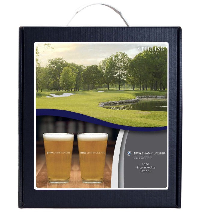 STERLING CUT GLASS BOXED SET- PINT GLASSES